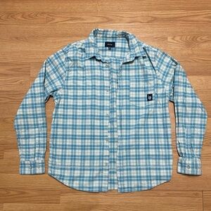 HUF Teal and White Plaid Men's Shirt